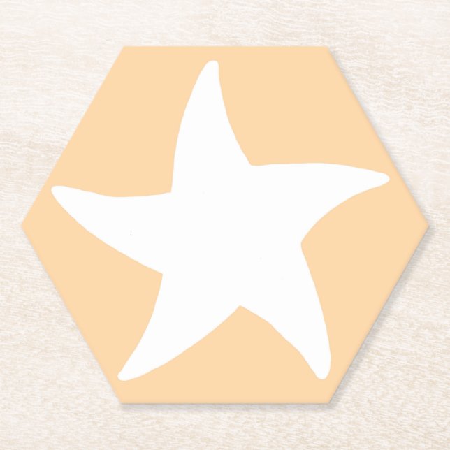 Posavasos De Papel Estrella de Mar Melocotón (Anverso)
