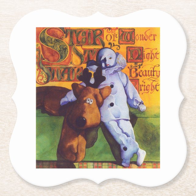 Posavasos De Papel ESTRELLA DE MARAVILLOSOS AZULEJOS DE papel (Anverso)