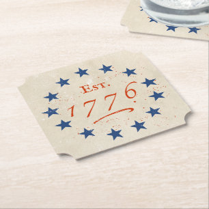 Posavasos De Papel Estrellas Americanas de 1776