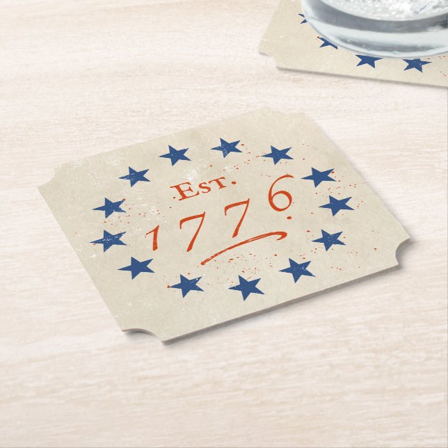Posavasos De Papel Estrellas Americanas de 1776 (En perspectiva)