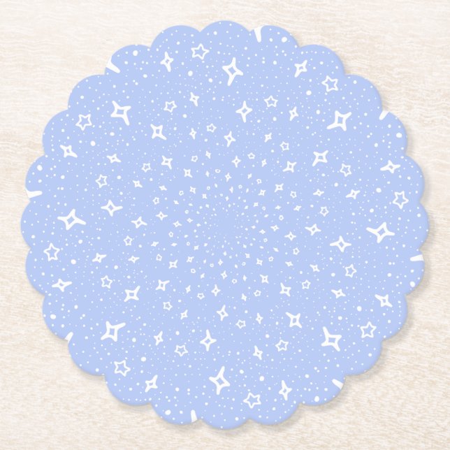 Posavasos De Papel Estrellas blancas de Lilac cosmos astronomía unive (Anverso)
