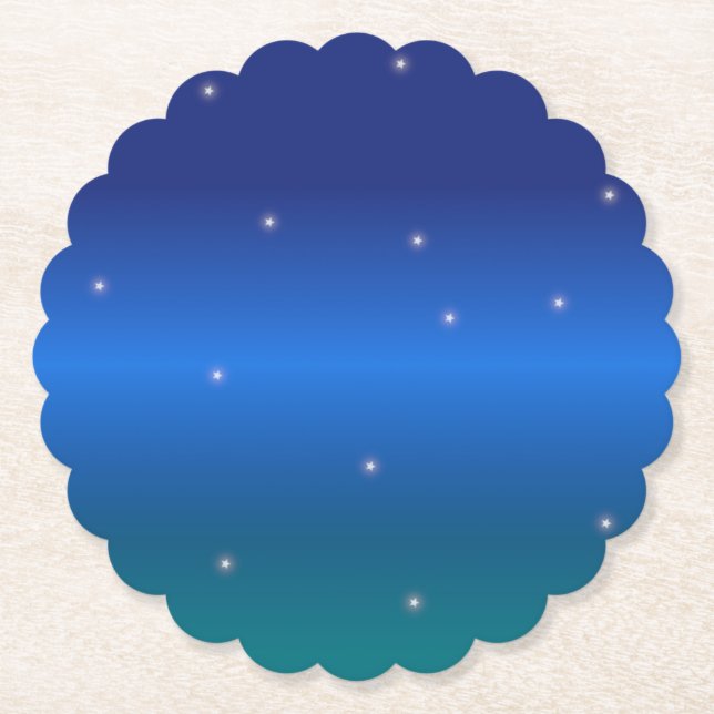 Posavasos De Papel Estrellas y cielo nocturno Magia de invierno (Anverso)
