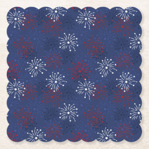 Posavasos De Papel Estrellas y fuegos artificiales: Celebración del D