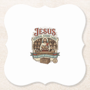 Posavasos De Papel Etiqueta de la tienda general de Jesús Tienda gene