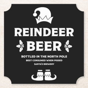 Posavasos De Papel Etiquetas Divertidas de Cerveza de Navidad
