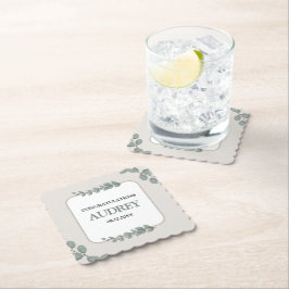 Posavasos De Papel Eucalyptus Rustic Floral Baby Shower