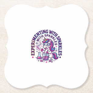 Posavasos De Papel Experimento de Unicornio con Brillo Comercial Cort