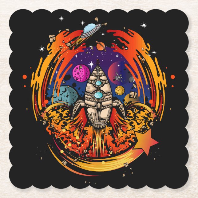 Posavasos De Papel Explosión en el espacio (Anverso)