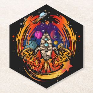 Posavasos De Papel Explosión en el espacio