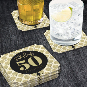 Posavasos De Papel Fabuloso 50 cumpleaños de oro