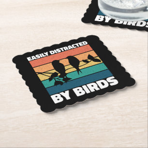 Posavasos De Papel Fácilmente Distraído Por Aves Aves Cute Propietari