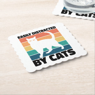 Posavasos De Papel Fácilmente Distraído Por Gatos gatito kawaii Gato 