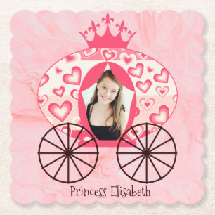 Posavasos De Papel Fairytale Royal Princess Carriage Chica Cumpleaños