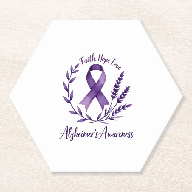 Posavasos De Papel Faith Hope Love Alzheimer's Awareness Dragonfly (1 (Anverso)