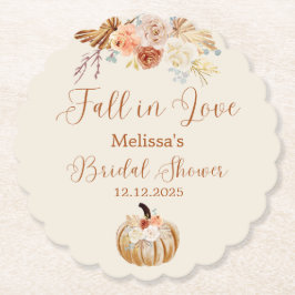 Posavasos De Papel Fall In Love Rustic Terracotta Bridal Shower