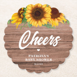 Posavasos De Papel Fall Sunflower | BABY SHOWER
