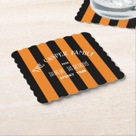 Posavasos De Papel Familia Boo Crew Black Naranja Stripe Halloween