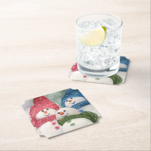 Posavasos De Papel Familia Snowman