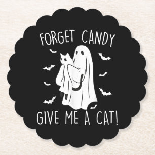 Posavasos De Papel Famoso Gato Halloween Fantasma Olvidar Candy Darme