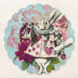 Posavasos De Papel Fancy Wonderland White Rabbit