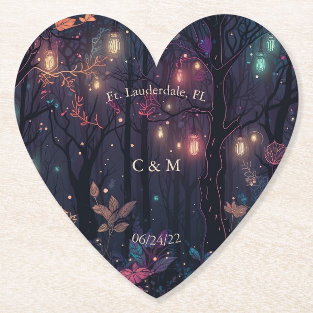 Posavasos De Papel Fantasía con spray floral Arte personalizado (Anverso)