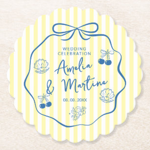 Posavasos De Papel fantasioso Arco de boda italiano de garabatos Amar