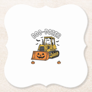 Posavasos De Papel Fantasma de Halloween Boo Dozer Excavadora Diverti