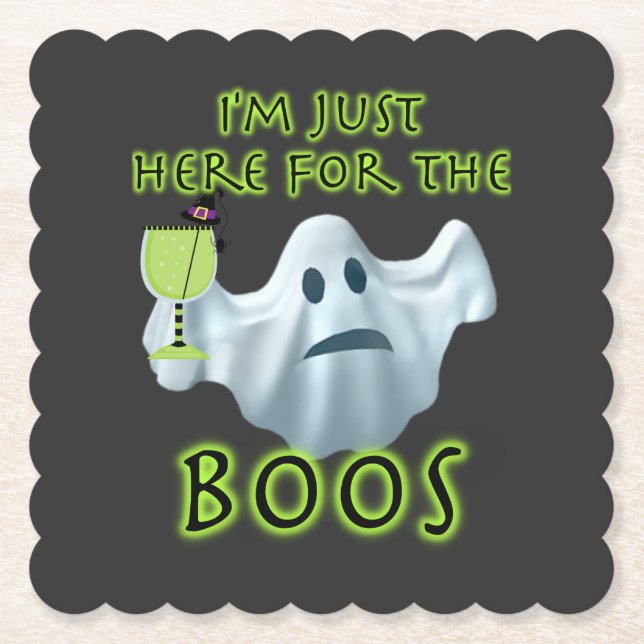 Posavasos De Papel Fantasma de Halloween estoy aquí por el periódico  (Anverso)