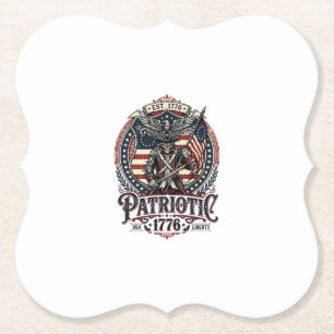 Posavasos De Papel Fantasma Patriótico Patriota Horror Monstruo Patri