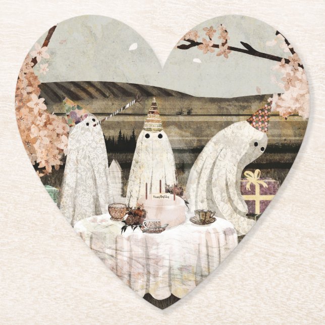 Posavasos De Papel Fantasmas de cumpleaños (Anverso)