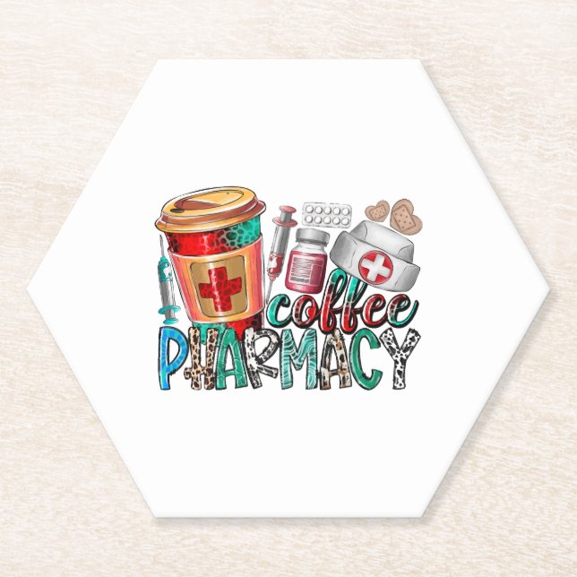 Posavasos De Papel Farmacia del café (Anverso)