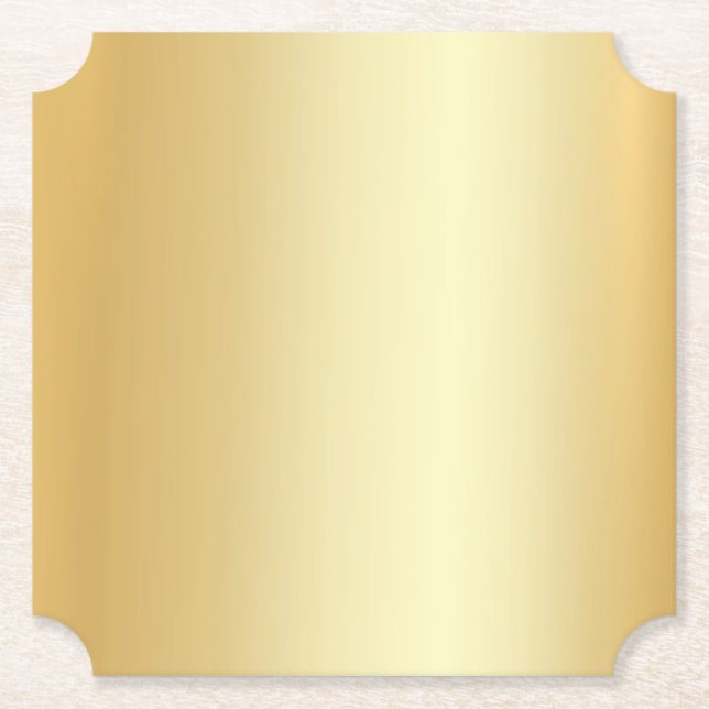 Posavasos De Papel Faux Gold Blank elegante plantilla moderno glamour (Anverso)