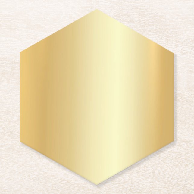 Posavasos De Papel Faux Gold Elegant Blank Modern Template Trend (Anverso)