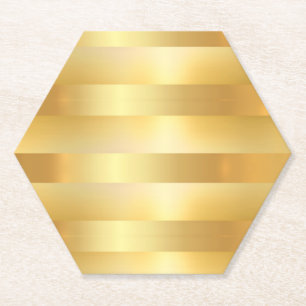 Posavasos De Papel Faux Gold Elegant Modern Blank Template Trendy