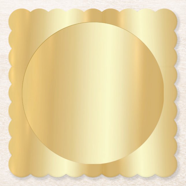 Posavasos De Papel Faux Gold Trendy Glamorous Blank Elegante (Anverso)