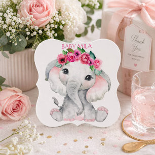 Posavasos De Papel favor de baby shower de niña elefante rosa