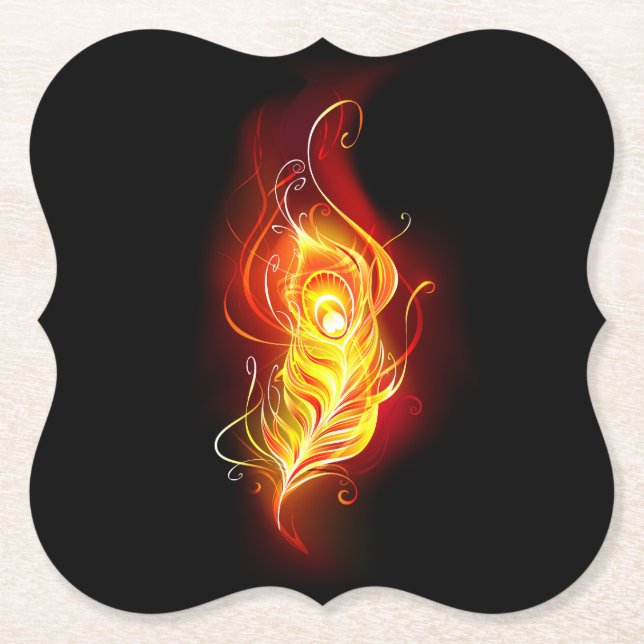 Posavasos De Papel Feather Peacock (Anverso)