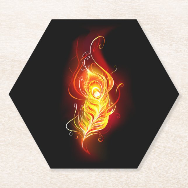 Posavasos De Papel Feather Peacock (Anverso)