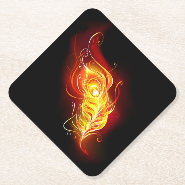 Posavasos De Papel Feather Peacock (Anverso)