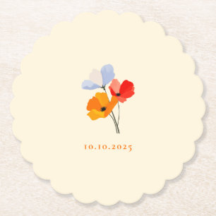 Posavasos De Papel Fecha especial de verano de amapola