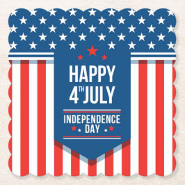 Posavasos De Papel Felices 4 de Julio Estrellas y Rayas