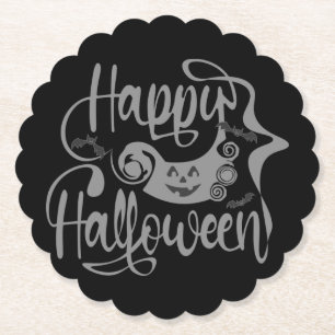 Posavasos De Papel Felices murciélagos de Halloween jack o lantern