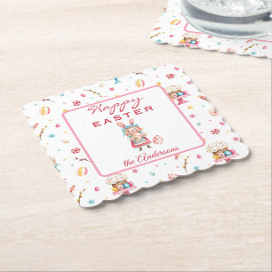 Posavasos De Papel Felices Pascuas Personalizadas 4"