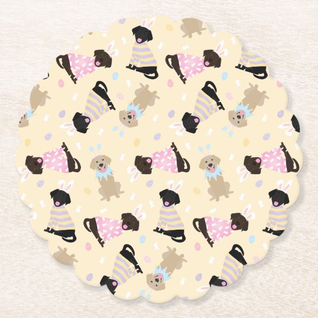 Posavasos De Papel Felices perros recuperadores de Labrador de Pascua (Anverso)