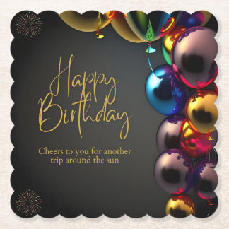 Posavasos De Papel Felicitaciones de cumpleaños metálicas
