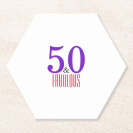 Posavasos De Papel Feliz 50.ª fabulosa fiesta de cumpleaños