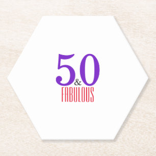 Posavasos De Papel Feliz 50.ª fabulosa fiesta de cumpleaños