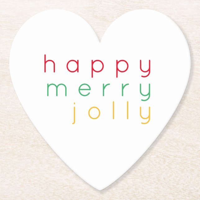 Posavasos De Papel FELIZ ALEGRES Y DIVERTIDOS Protectavasos de Corazó (Anverso)