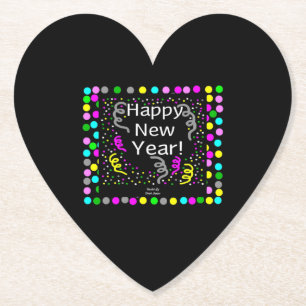Posavasos De Papel Feliz Año Nuevo saludos la montaña de papel de cor