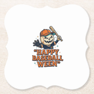 Posavasos De Papel Feliz béisbol Ween vintage Halloween béisbol Des